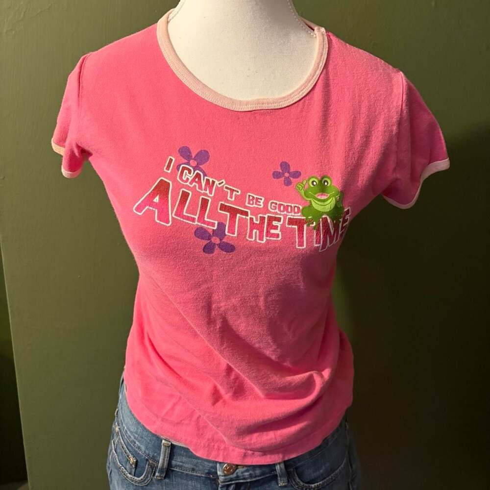 SO I Can't Be Good All The Time Frog Graphic Ringer T-Shirt